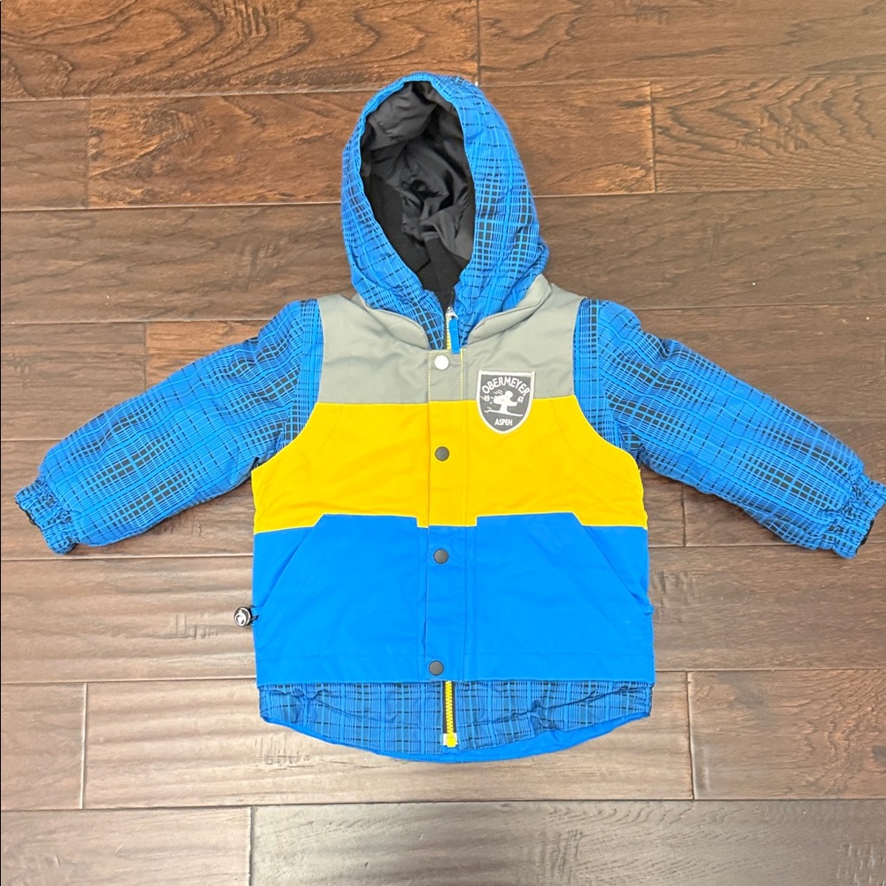 Blue and Yellow Obermeyer Ski Jacket
